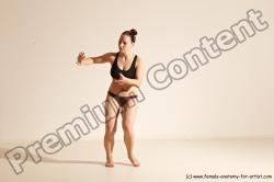 Underwear Martial art Woman White Moving poses Average long colored Dynamic poses Academic